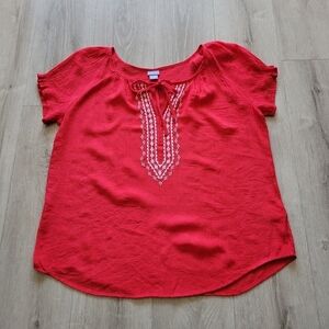 Women's Red Large Petite Laura Scott Blouse